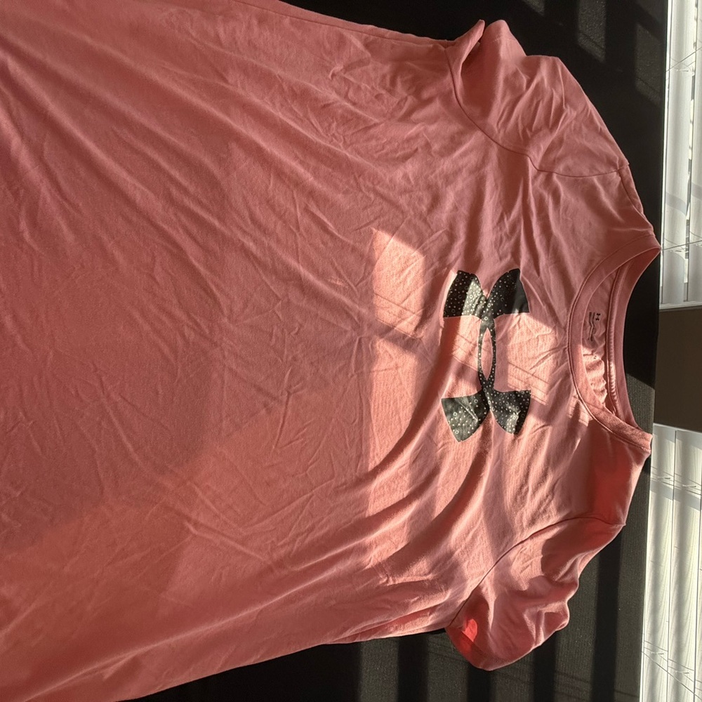 Under Armour Pink Short Sleeve Tee with Black Graphic